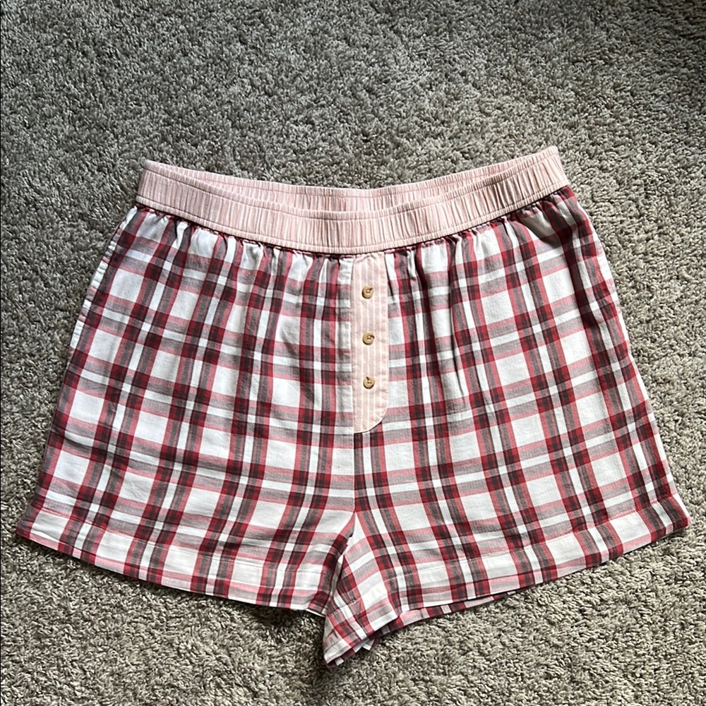 Anthropologie Plaid Sleep Shorts